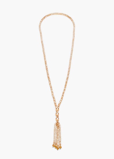Plus Size Crystal Tassle Long Necklace