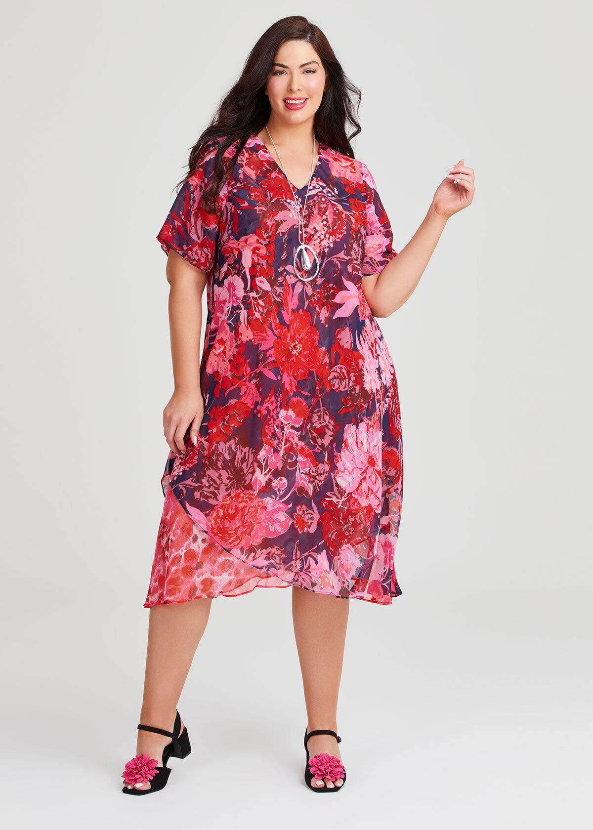 Shop Plus Size Reversible Travel Dress in Red Taking Shape AU