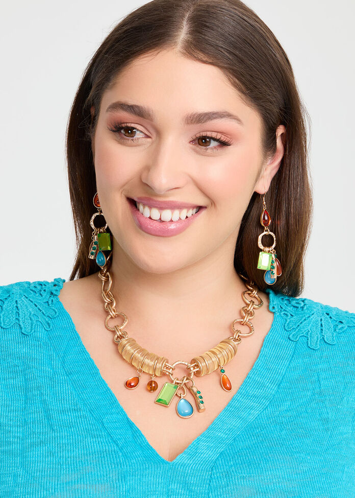 Beaded Statement Necklace, , hi-res