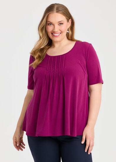 Plus Size Pintuck Detail Top