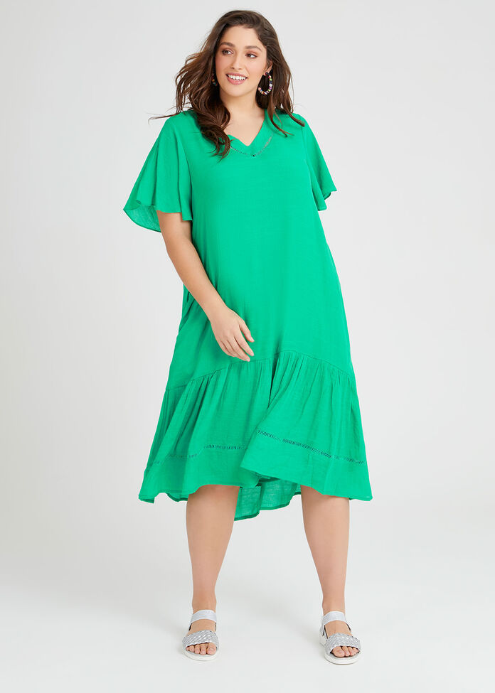 amazon green dress plus size Shop Natural Tiered Dress, My Actual Bust is:68
