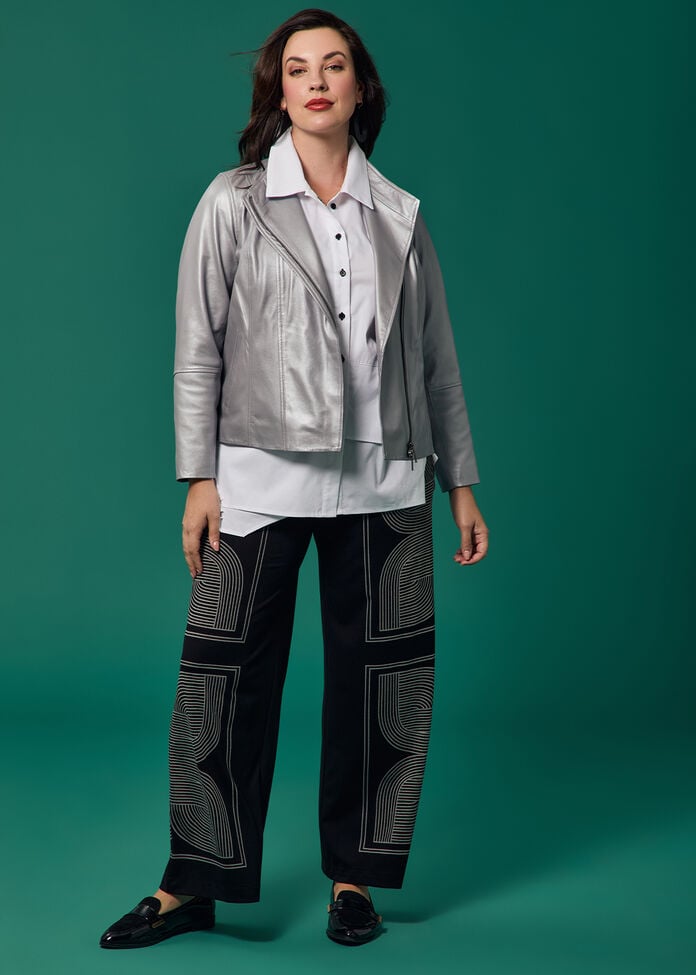 Ponte Geo Wide Leg Pant, , hi-res