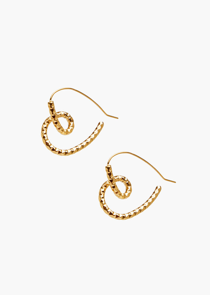 Twisted Heart Earrings, , hi-res