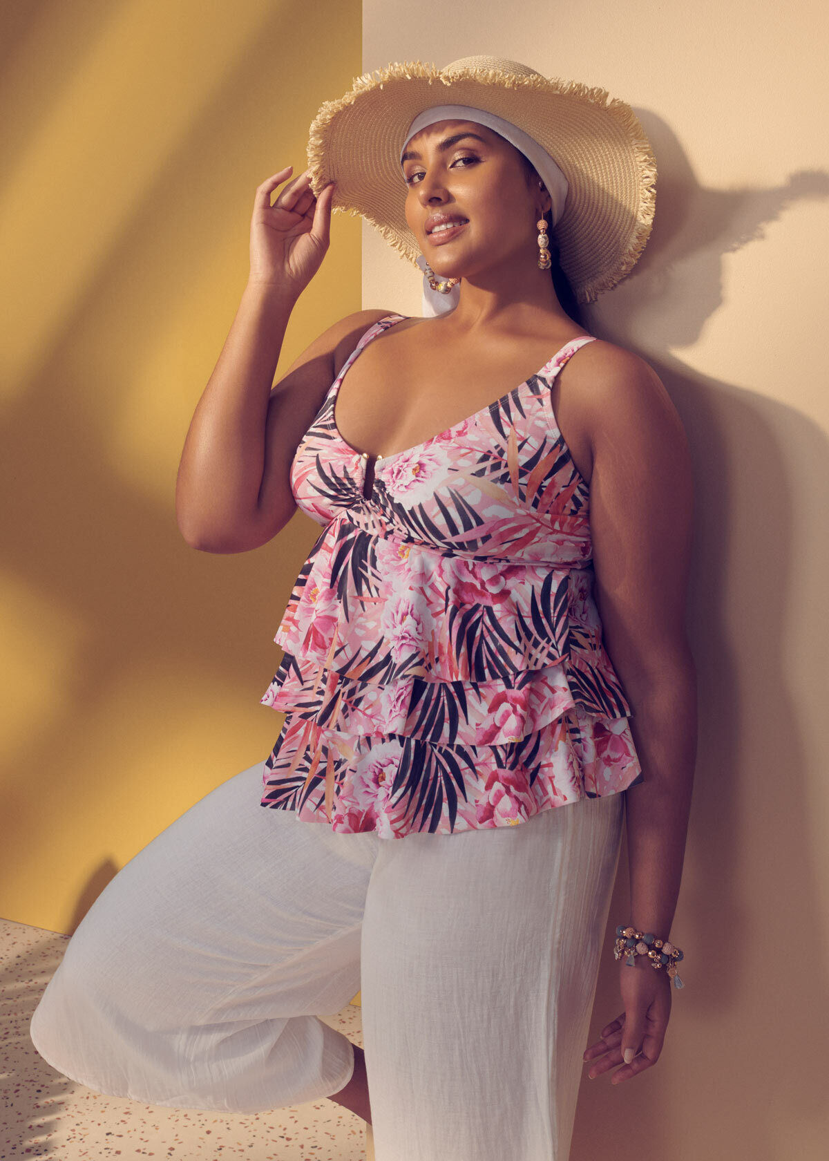 Layer Rose Bloom Tankini Top