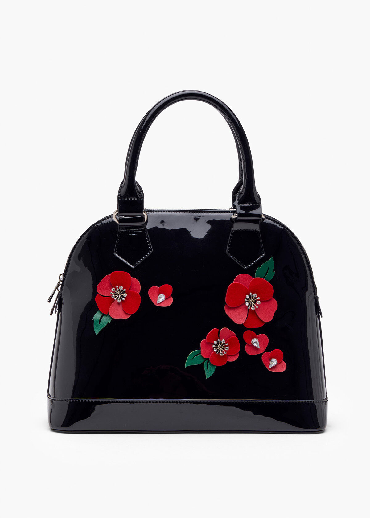 Shop Plus Size Poppy Patent Bag in Black Taking Shape AU