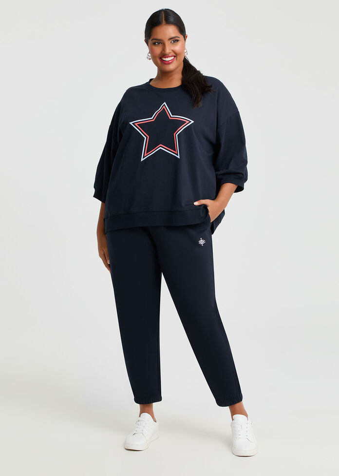 Cotton Star Relaxed Sweatshirt, , hi-res