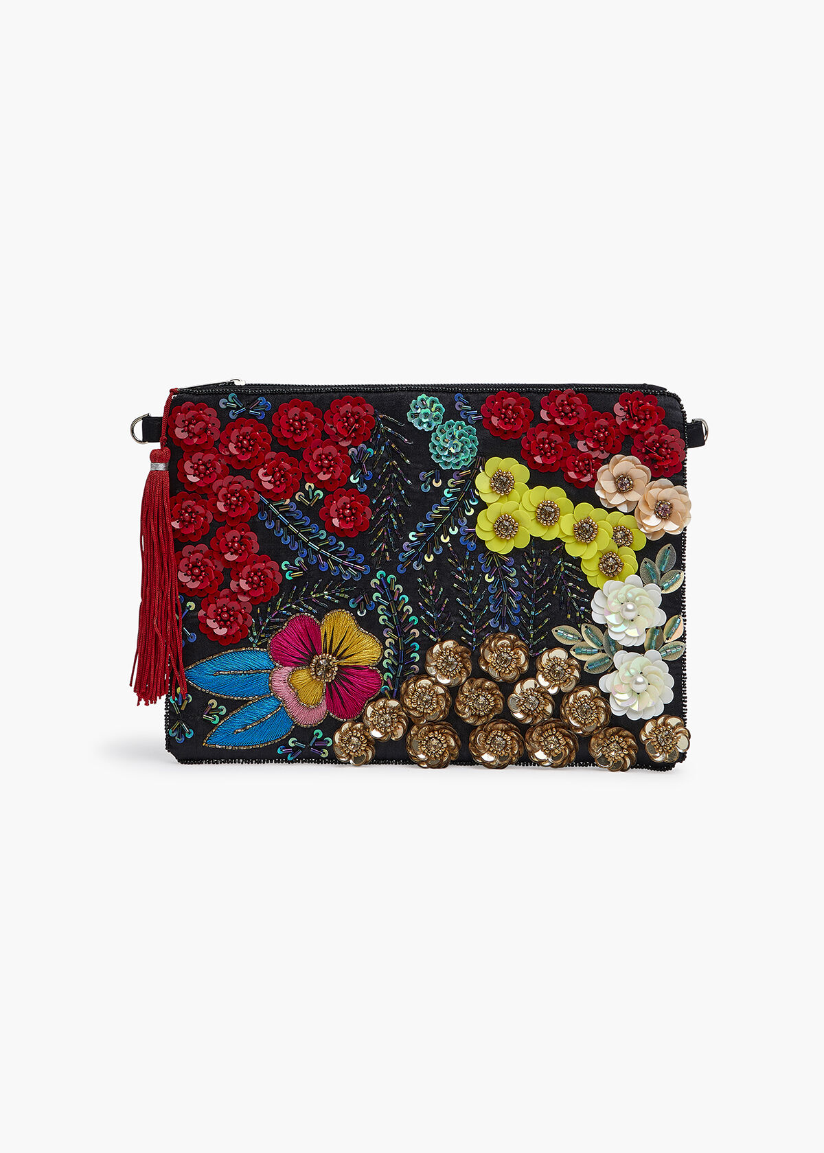 Floral beaded sales clutch bag
