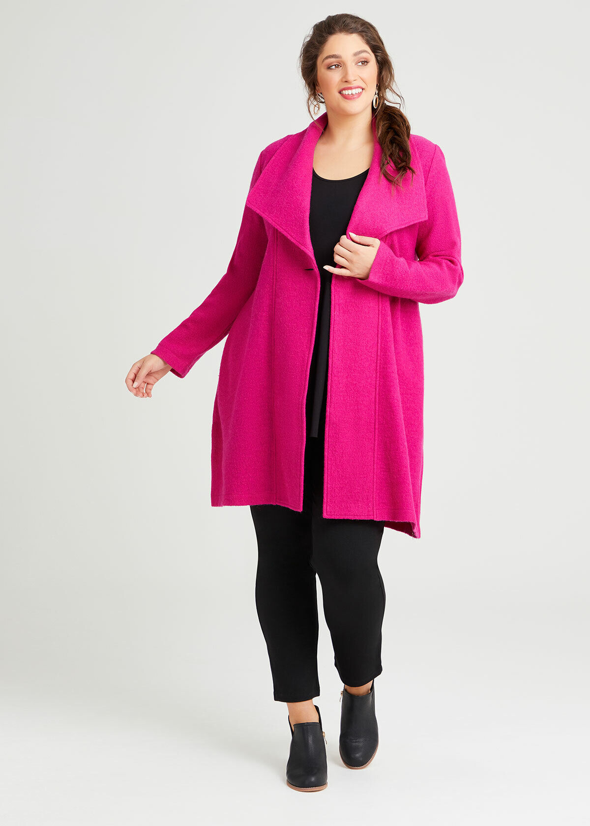 Plus size boiled wool coat discount