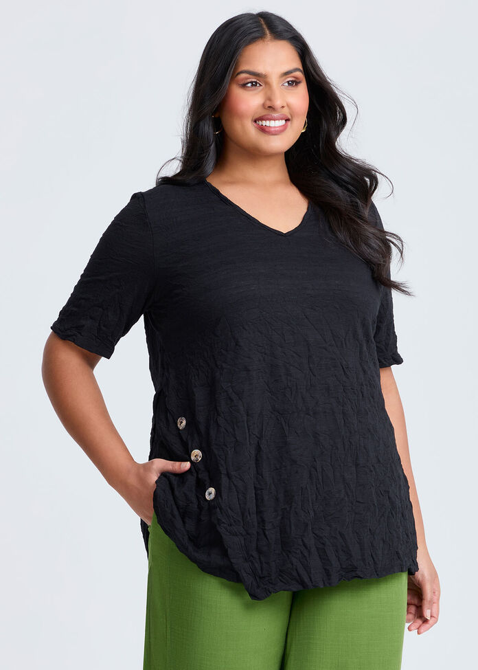 Cotton Mix Crush Top, , hi-res