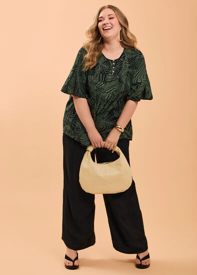 Plus Size Palm Pintuck Outtfit