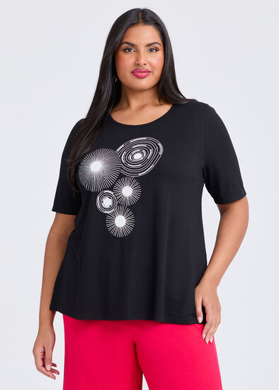 Plus Size Natural Circles Top