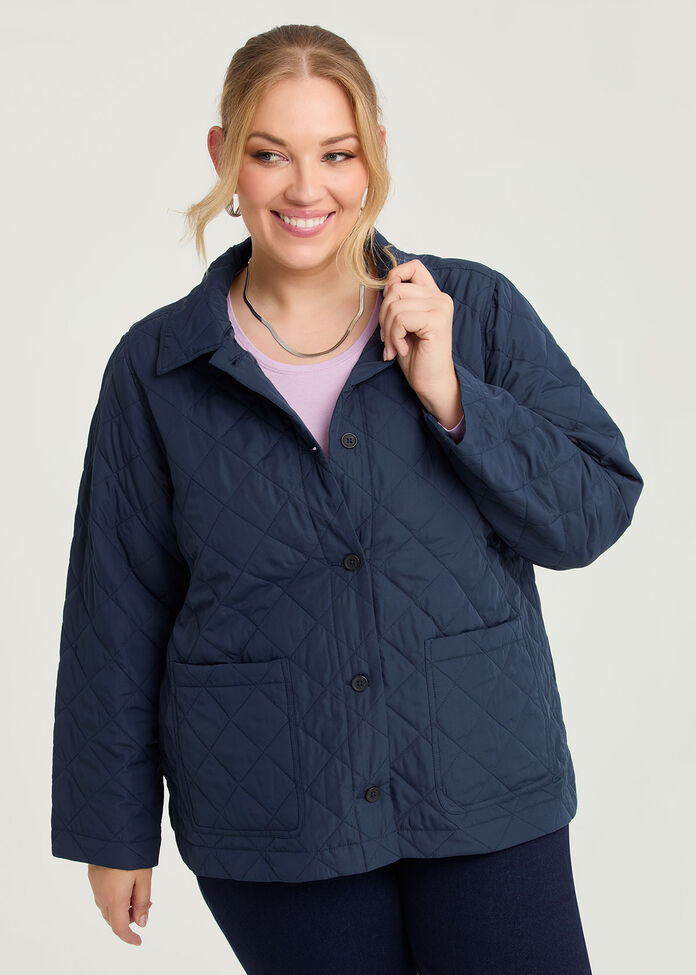 Casual Quilted Jacket, , hi-res