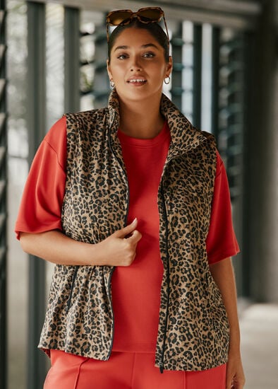 Plus Size Animal Versatile Spray Jacket