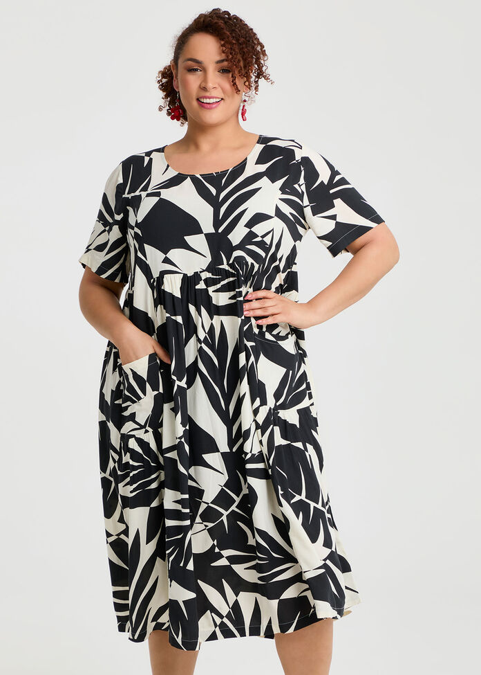 Natural Pocket Midi Dress, , hi-res