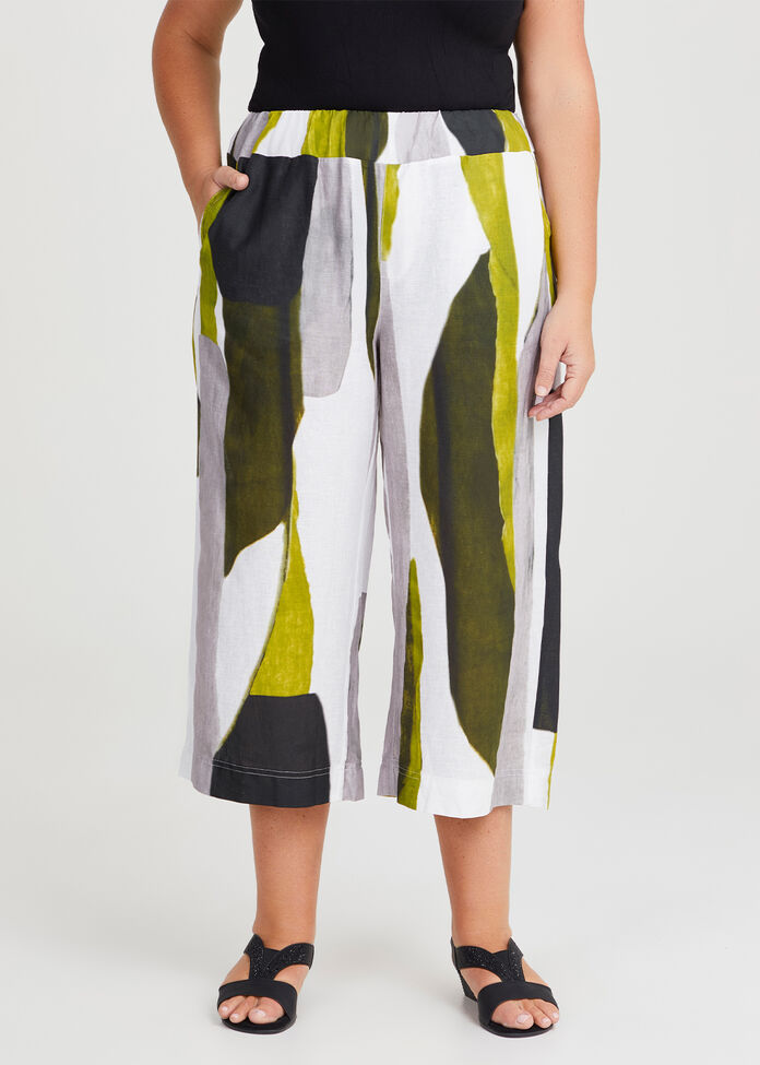 Linen Quartz Crop Pant, , hi-res
