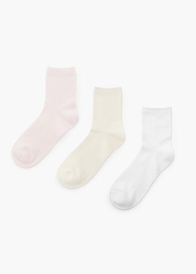 Plus Size 3 Pack Cotton Ribbed Socks