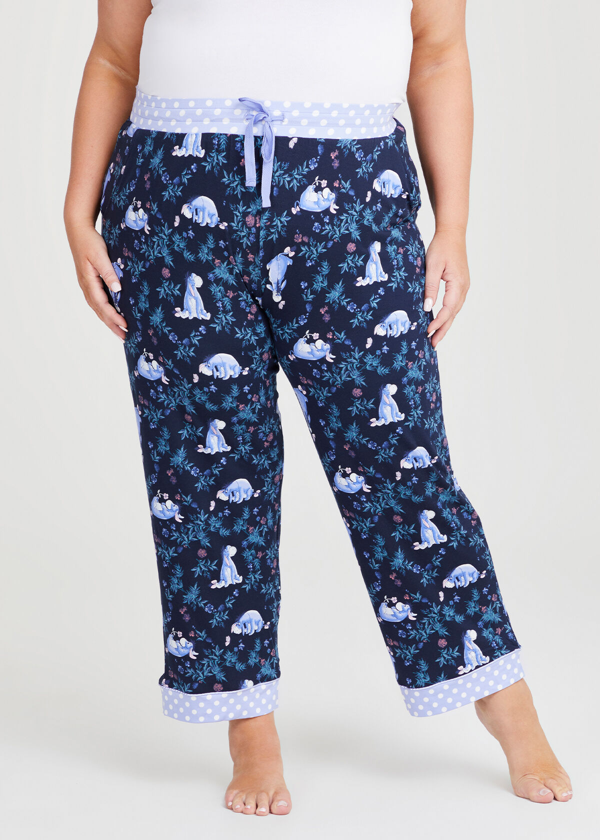 Shop Plus Size Eeyore Print Pyjama Pant in Multi Taking Shape AU