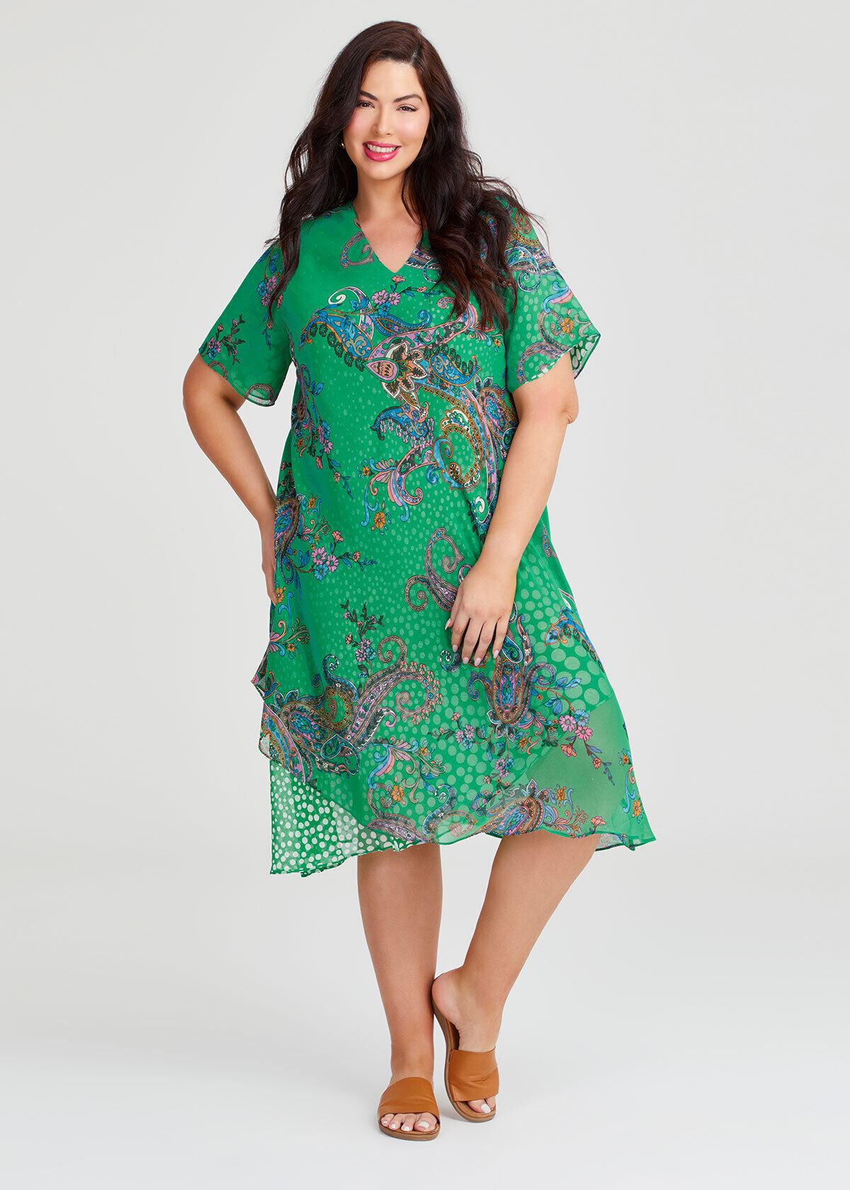 Shop Plus Size Reversible Travel Dress in Green Taking Shape NZ