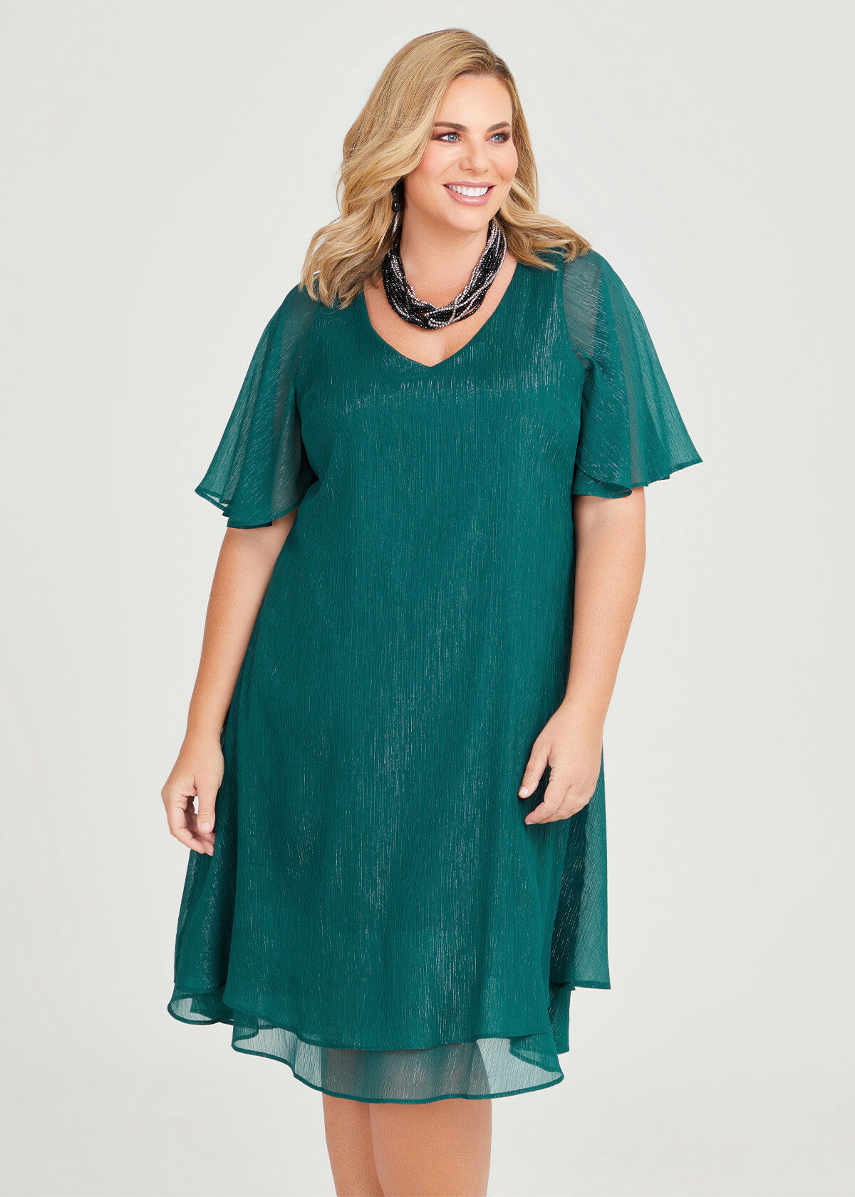 Chiffon overlay dress best sale plus size