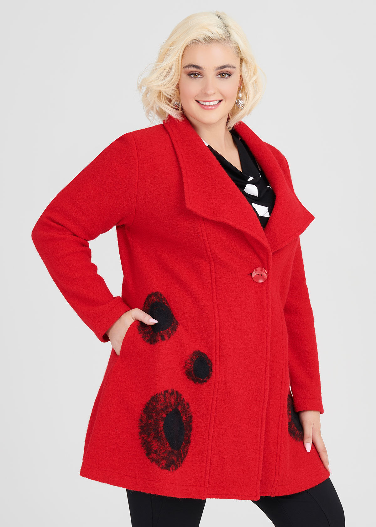 Plus size red peacoat 2025