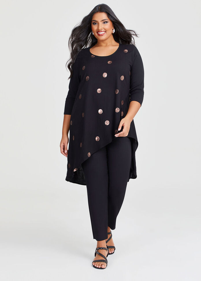 Sequin Spot Natural Tunic, , hi-res