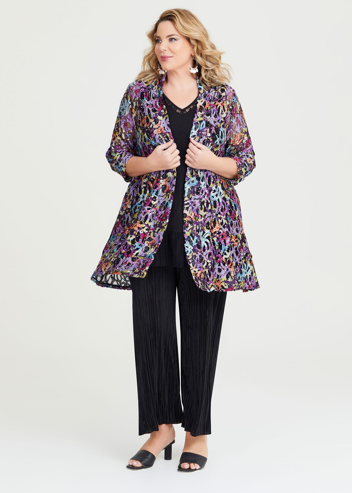 Plus hot sale lace cardigan