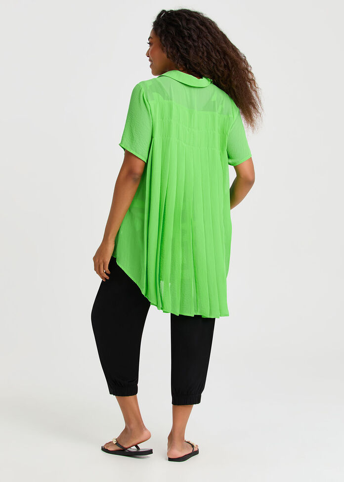 Chiffon Pleat Back Detail Shirt, , hi-res