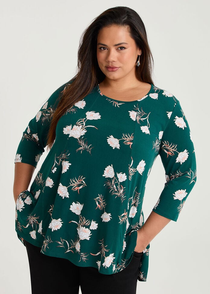 In Bloom Peplum Luna Top, , hi-res