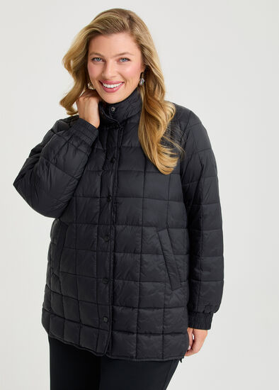 Plus Size Quilted Travel-friendly Puffer
