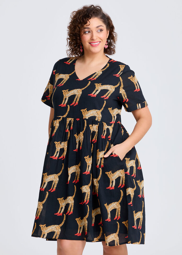 Cotton Bouffants Cheetah Dress, , hi-res