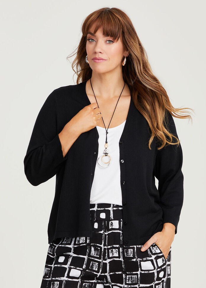 Ivy V-neck Natural Knit Cardigan, , hi-res