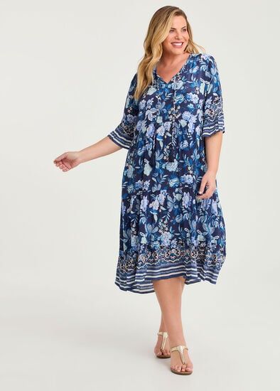 Plus Size Natural Enchanted Floral Dress