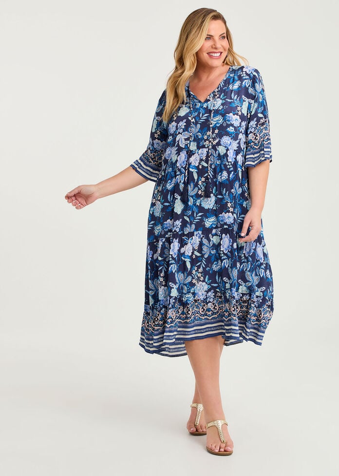 Natural Enchanted Floral Dress, , hi-res