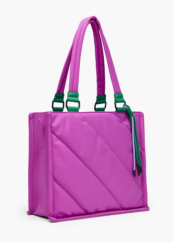 Structured Puffy Tote Bag, , hi-res