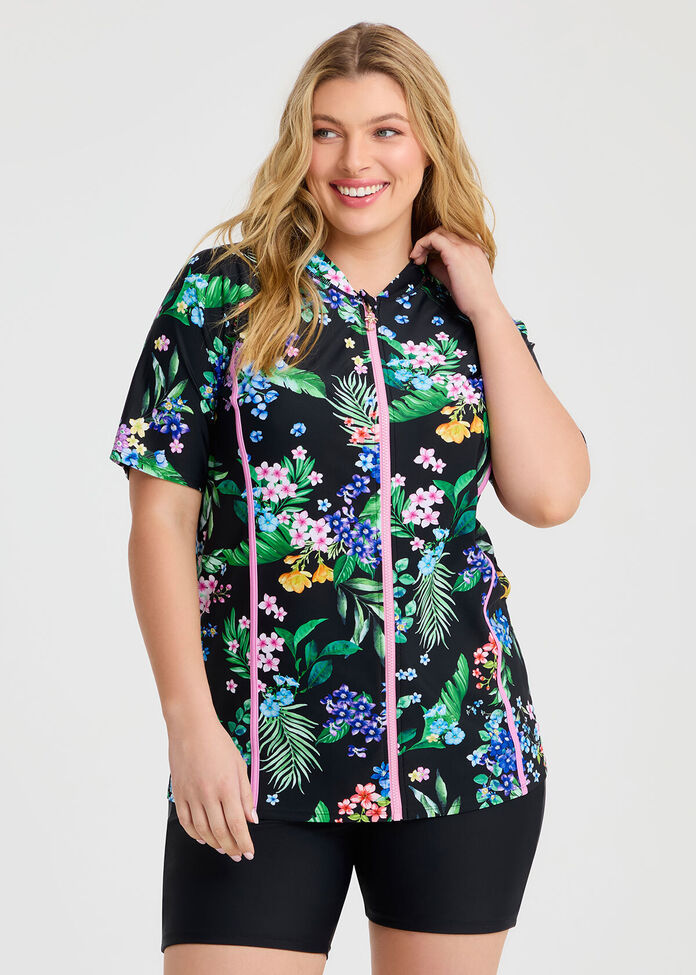 Tropical Getaway Rash Vest, , hi-res