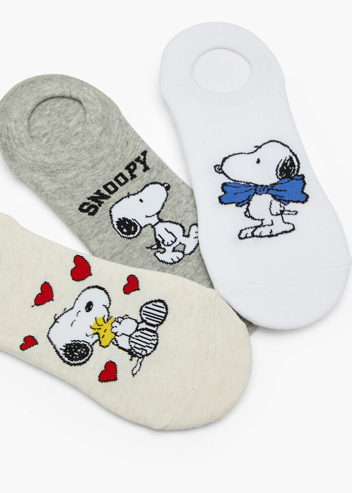 3 Pack Snoopy Cotton Ankle Socks, , hi-res