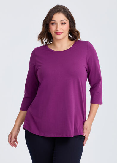 Plus Size Good Earth Australian Cotton 3/4 T-Shirt