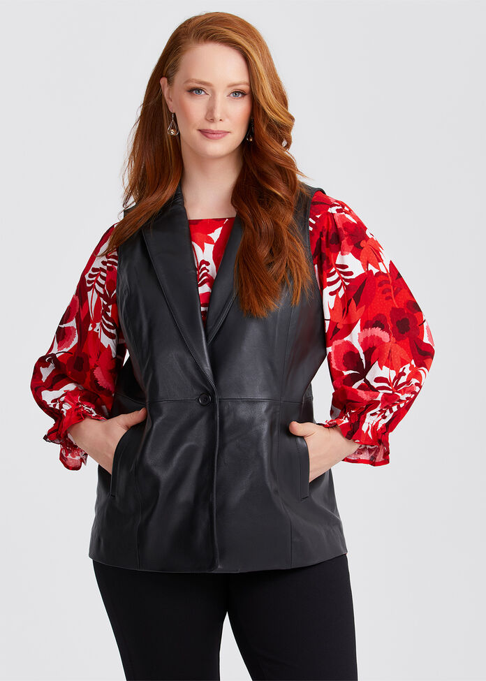 Shop Plus Size Leather Angelique Vest, Black Taking Shape AU