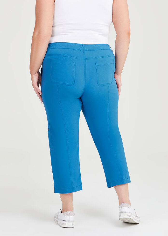 Shop Plus Size Castaway Cargo 3/4 Pocket Pant in Blue | Sizes 12-30 ...