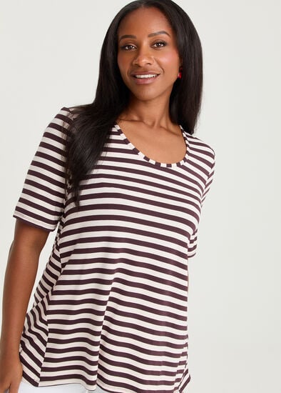 Plus Size Natural Stripe Essential T-Shirt