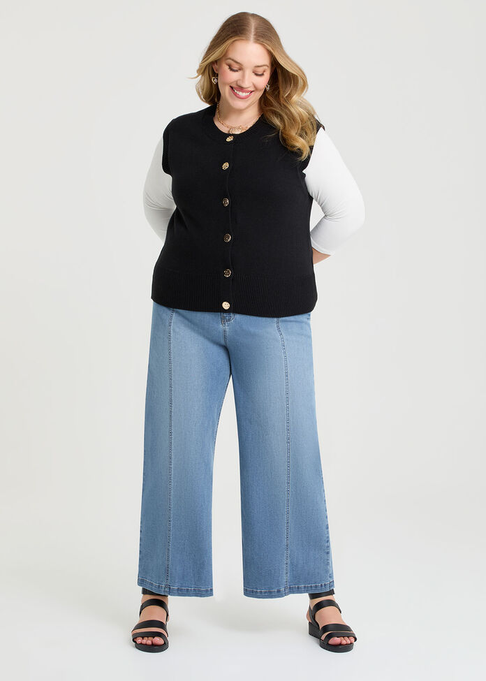 Button Through Vest, , hi-res