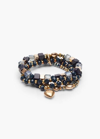 Plus Size 4 Strand Crystal Bracelet Set