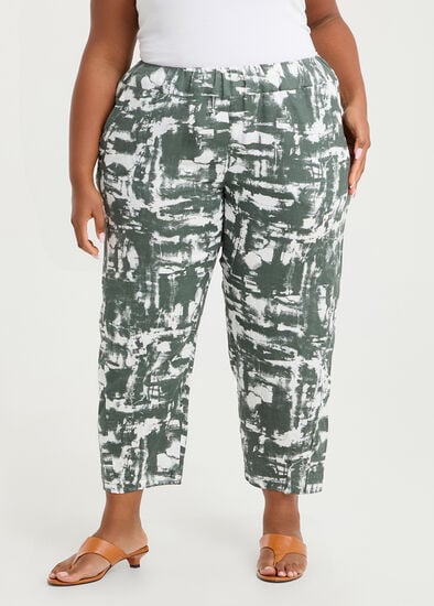 Plus Size Petite Linen Blend Lantern Pant