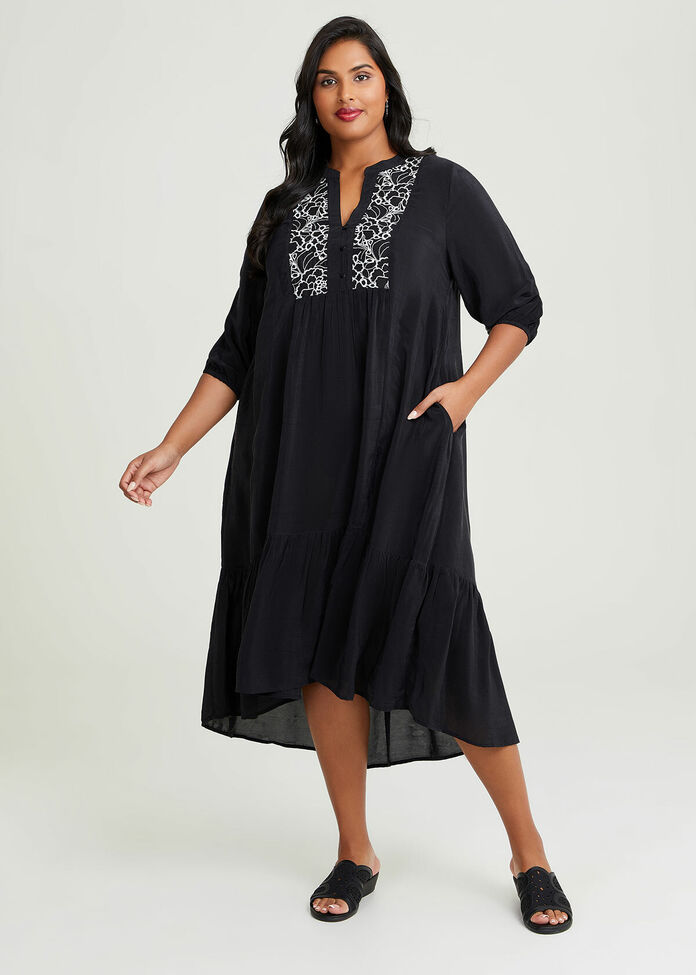 Shop Plus Size Natural By Invite Tier Dress in Black | Taking Shape AU