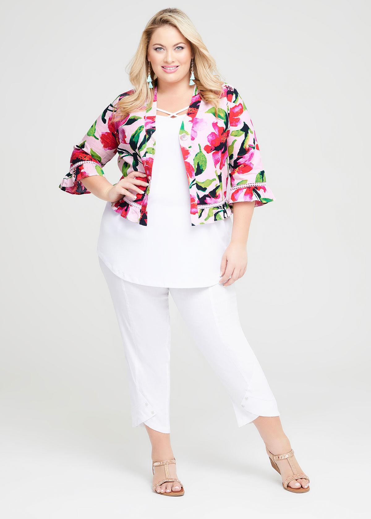 Plus size linen jacket hotsell