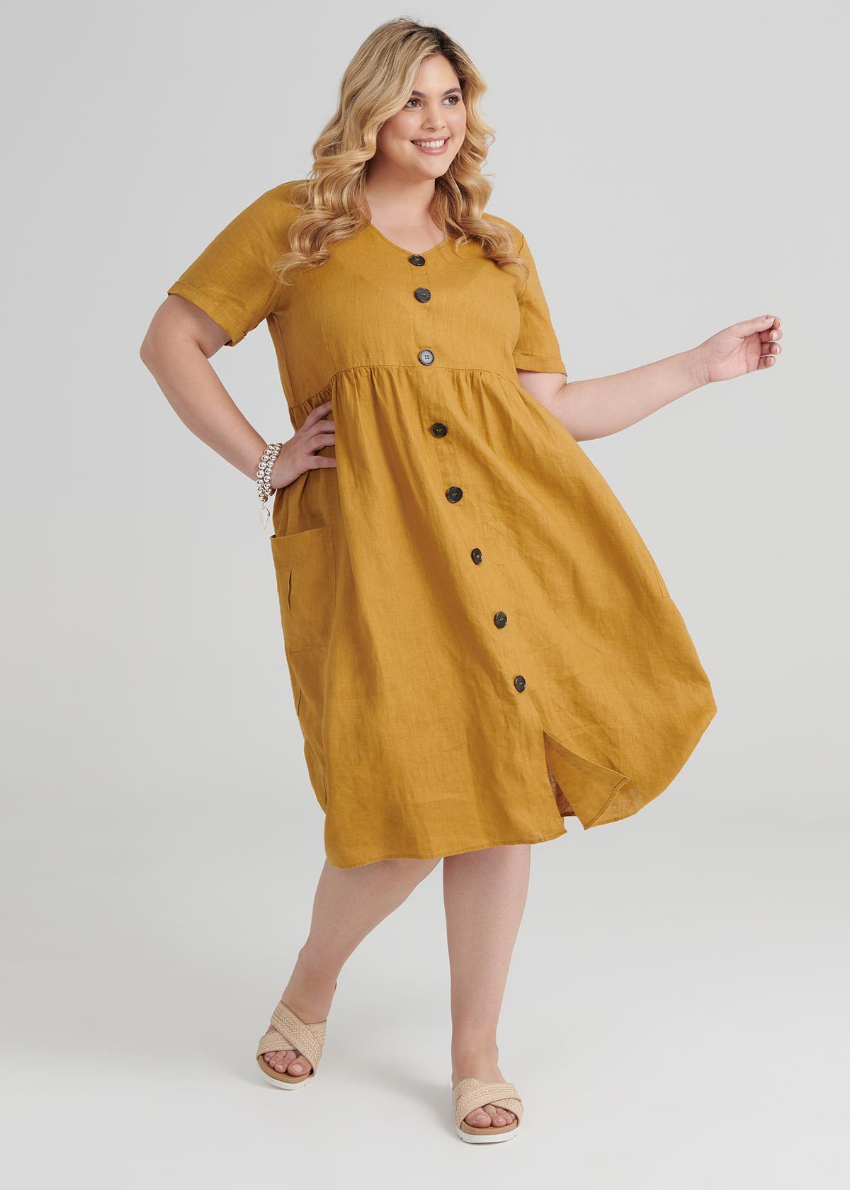 Linen dresses outlet plus size