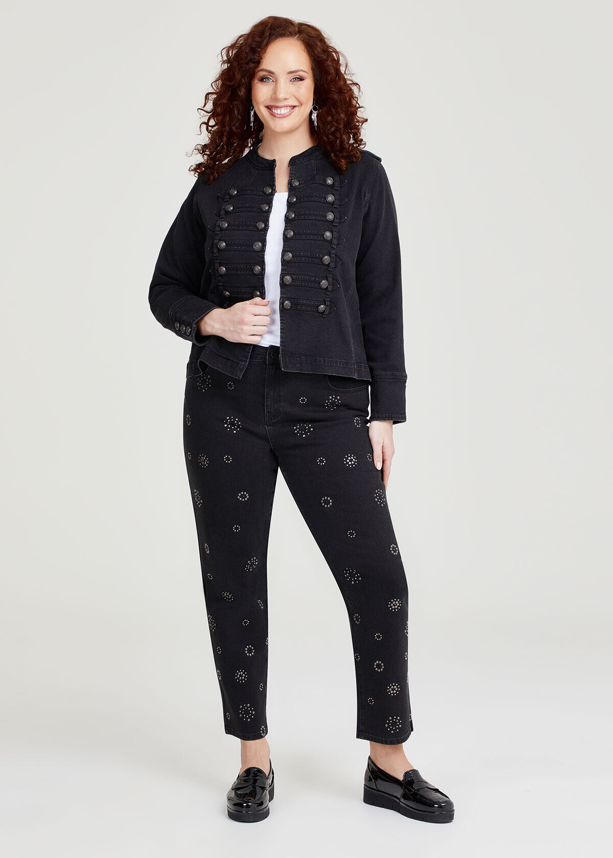 Plus size black military jacket sale