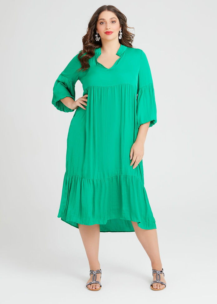 green plus size boho dress PLUS SIZE Victoria Maxi Dress - Dark Green | Boho Plus Size Dress main image 0