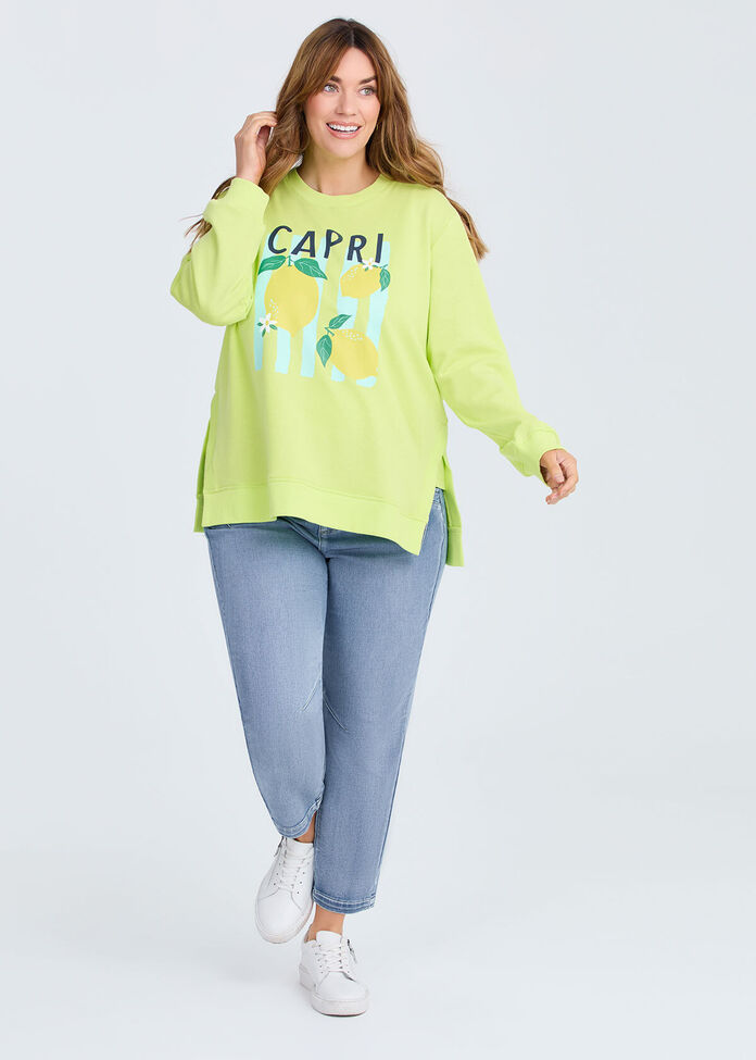 Cotton Blend Capri Sweater, , hi-res
