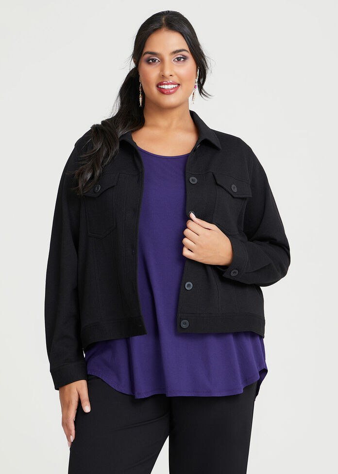 Shop Plus Size French Terry Short Jacket in Black | Taking Shape AU